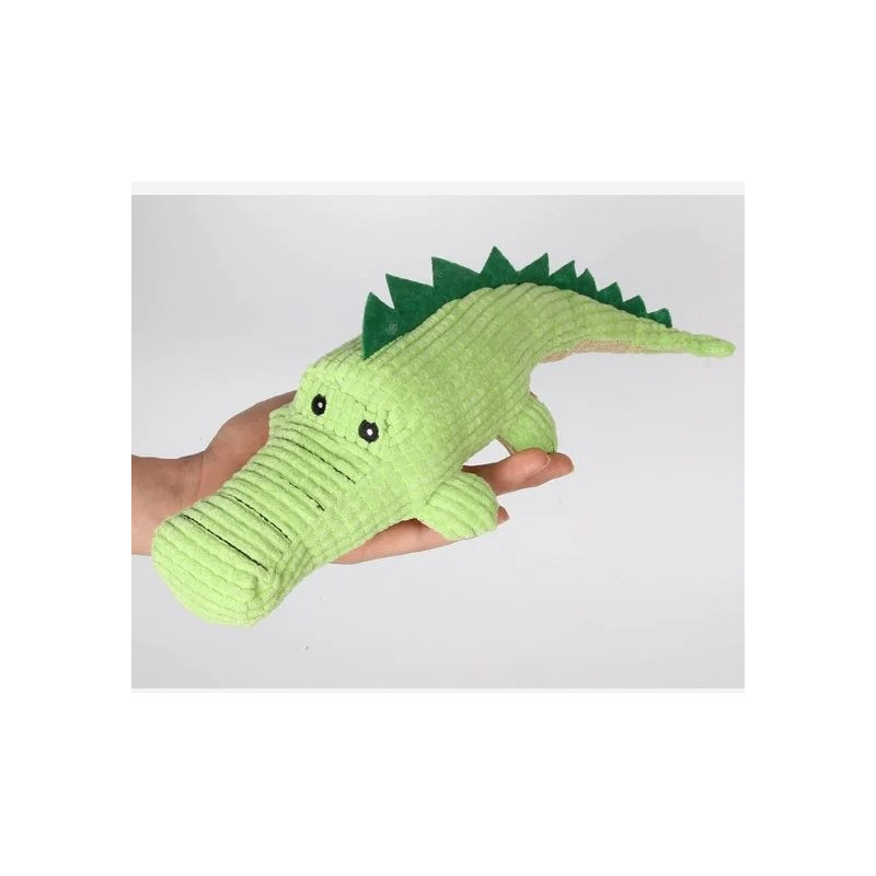 For Pet Green Plush Soft Crocodile Toy For Dogs, Size: 36Cm