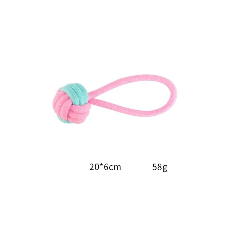 Pets Club Chew Bite Cotton Rope With Knot Puppy Toy Pink