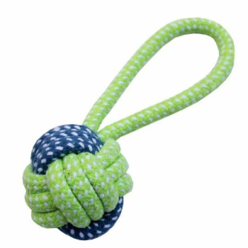 Pets Club Chew Bite Cotton Rope With Knot Puppy Toy Green