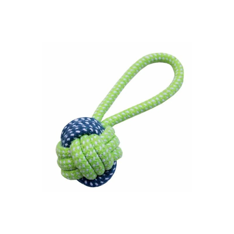 Pets Club Chew Bite Cotton Rope With Knot Puppy Toy Green
