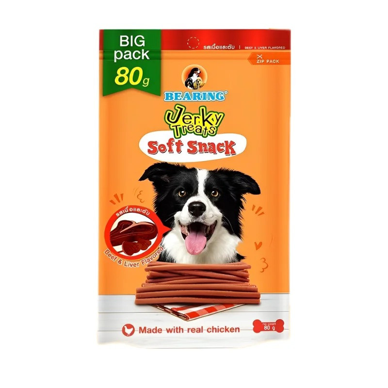Bearing Jerky Treats Sticks Beef & Liver Flavor-80 Gm x 5 pack