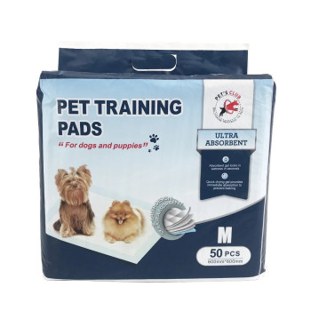 Pets Club Pet Training Pads Ultra Absorbent And 5 Layer With Floor Sticker - Size -60*60 Cm - 50 Pcs