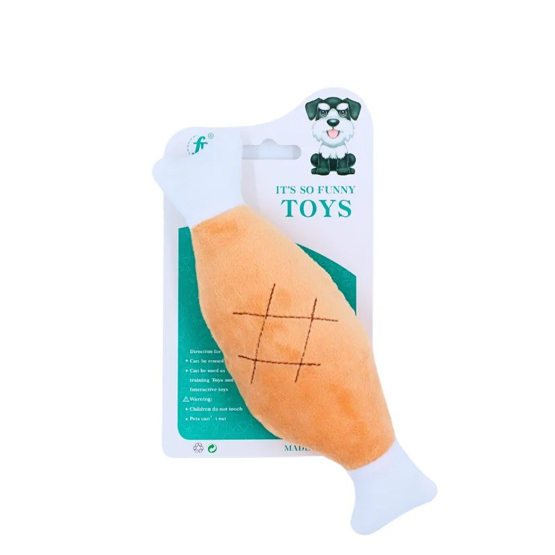 For Pet Chicken Leg Plush Squeaker Dog Toy - 20Cm