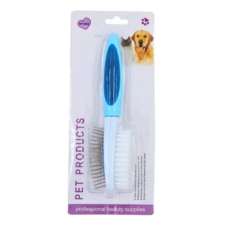 Pet King Double Sided Brush For Dogs And Cats - 23*6.5Cm (Mixed Colours) - Petsclub