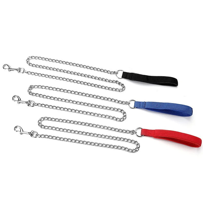 For Pet Dog Lead Chain With Pu Handle Size : Large (3.5*120Cm) (Mixed Colors)