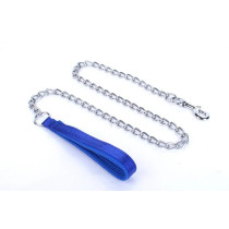 For Pet Dog Lead Chain With Pu Handle & Collar - Large (3.0*120Cm) (Mixed Colors)