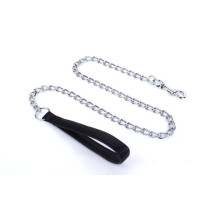 For Pet Dog Lead Chain With Pu Handle & Collar - Large (3.0*120Cm) (Mixed Colors)