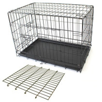Mclovins 42" Double Door Foldable Dog Crate - Size -2Xl -107*71*78 Cm (With Divider) - Petsclub