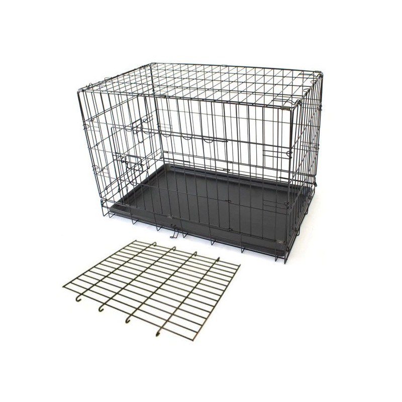 Mclovins 42" Double Door Foldable Dog Crate - Size -2Xl -107*71*78 Cm (With Divider) - Petsclub