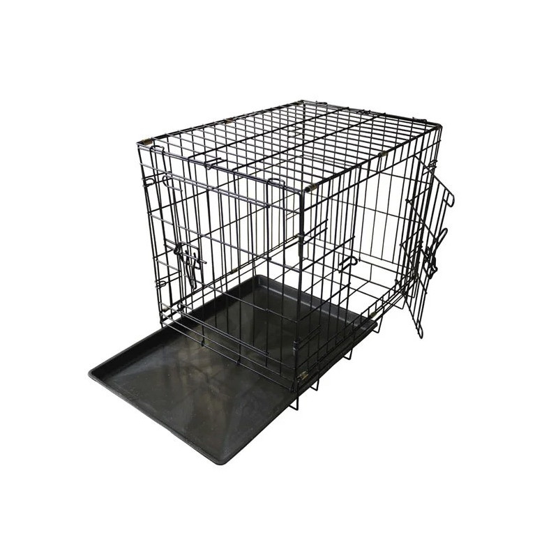 Pets Club Double Door Foldable Dog Crate, Size Small : 50*35*43 Cm - Petsclub