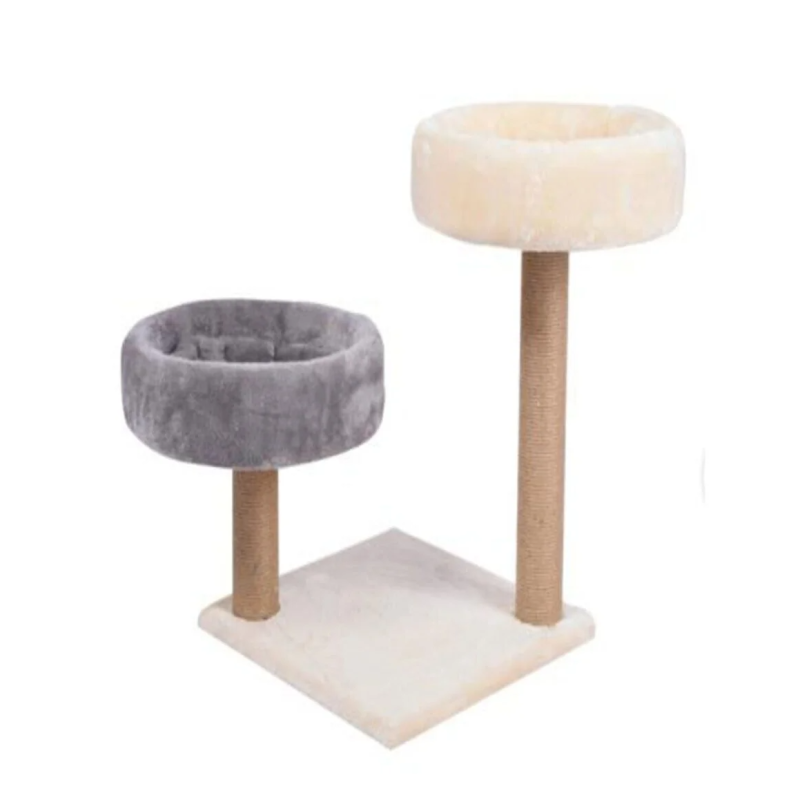 Haisen Pet Cat Scratching Tower With Double Round Perch And Sisal Post -Size - 40*40*50 Cm
