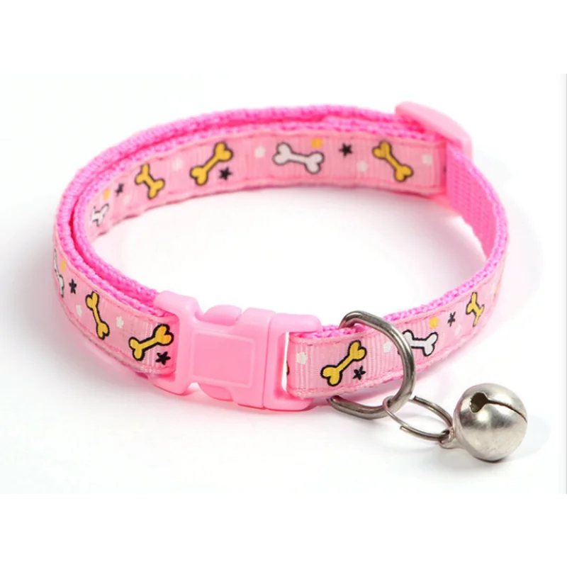 Pets Club Adjustable Cat Collar With Bell - Pink Bone