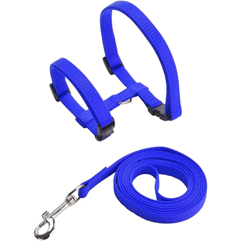 Pets Club Adjustable Cat Leash With Harness- Blue