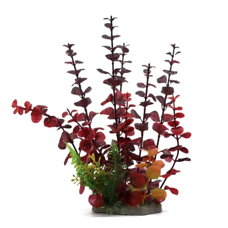 Aquarium Plastic Plant - M653-W9 x H24 Cm By (6Pcs/Pack)