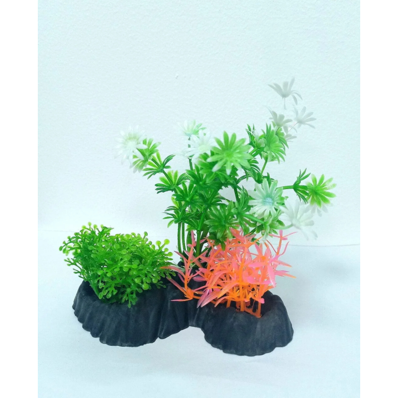 Aquarium Plastic Plant - M515-W13 x H13 Cm By (6Pcs/Pack)