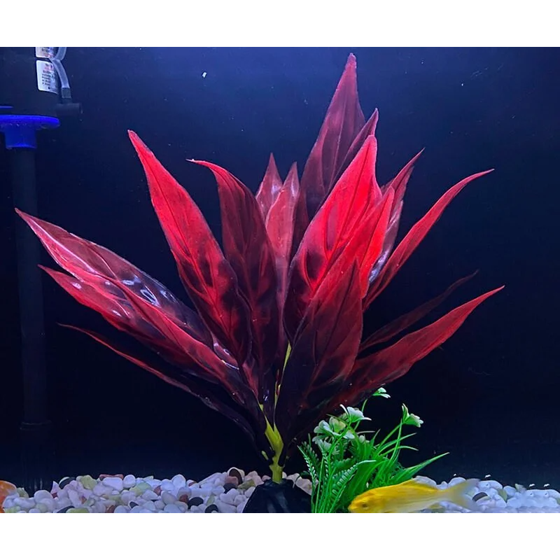 Aquarium Plastic Plant - T1108-W13 x H32 Cm By (6Pcs/Pack)