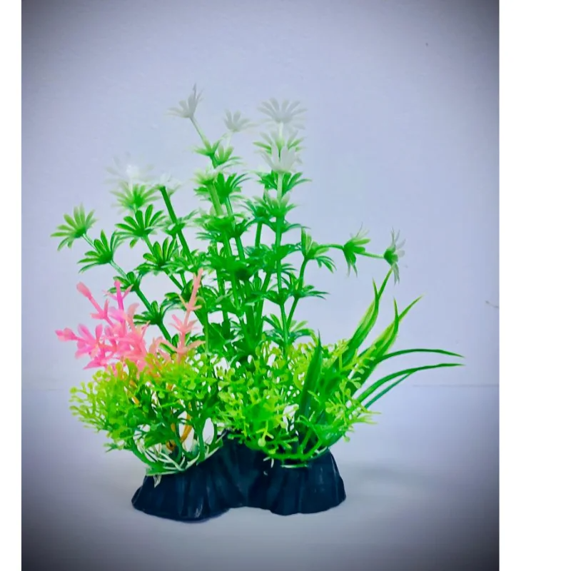 Aquarium Plastic Plant -P524 -W8*H14 Cm By (6Pcs/Pack)