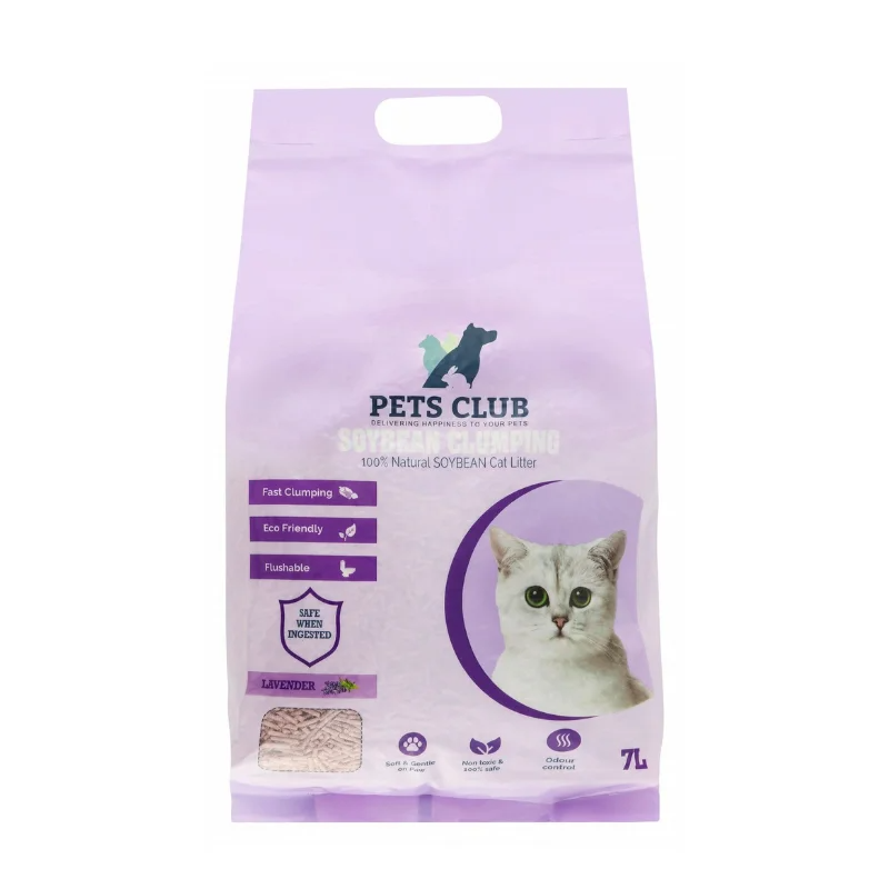 Pets Club Soya Bean Clumping Cat Litter-Lavender-7L (2.5 Kg) x 3 pack