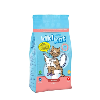Kiki Kat White Bentonite Clumping Cat Litter Baby Powder-10 L