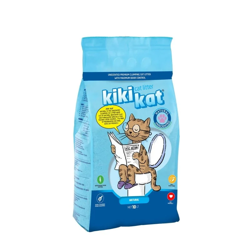 Kiki Kat White Bentonite Clumping Cat Litter  Natural -10 L (8.7 Kg ) 