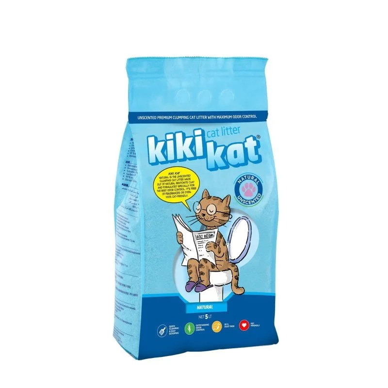 Kiki Kat White Bentonite Clumping Cat Litter Natural 5L (4.35 Kg)