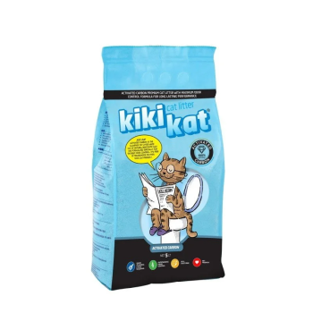 Kiki Kat White Bentonite Clumping Cat Litter Activated Carbon 5L (4.35 Kg)