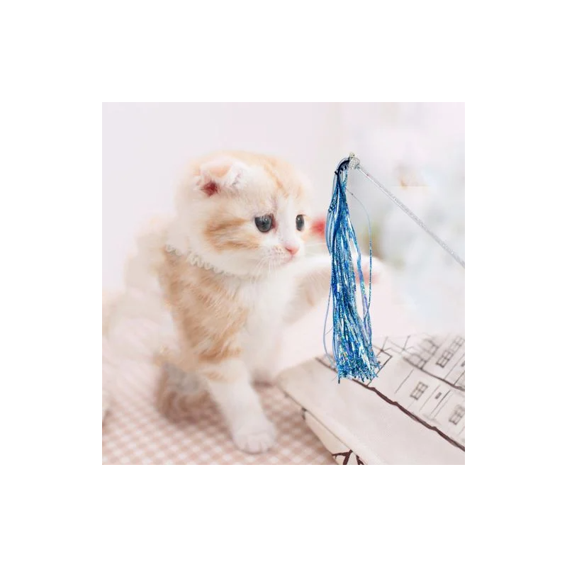 Its Meow Fairy Crystal Tube Shining Sequins With Tessels For Cat, Size: 40Cm