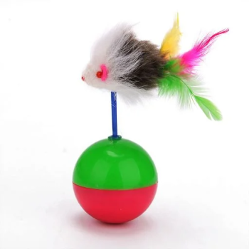 For Pet Rolling Ball With Feather For Cats, Size: 11*12