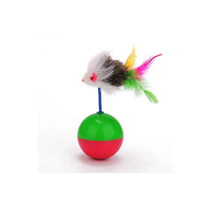 For Pet Rolling Ball With Feather For Cats, Size: 11*12