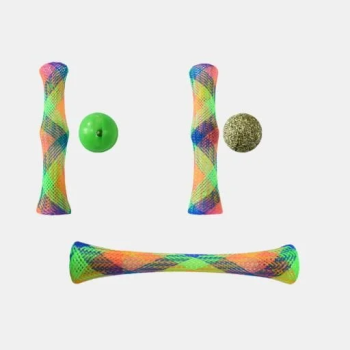For Pet Rainbow Braided Mesh Nylon Tube
