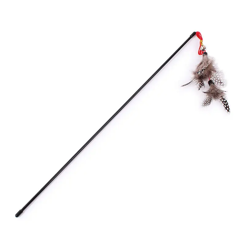 Its Meow Interactive Cat Teaser With Feather And Small Bell - 42 Cm (Mixed Colors)