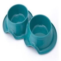 Pets Club Plastic Double Bowl Anti-Ant Without Bowl, 98 Ml, Size 38*21*5.5 Cm -Green - Petsclub