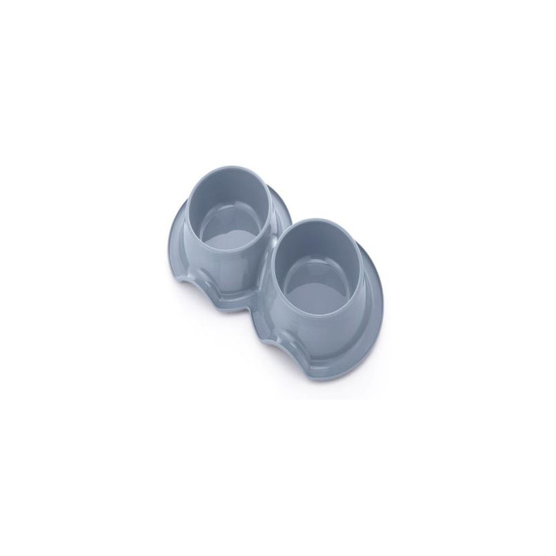 Pets Club Plastic Double Bowl Anti-Ant Without Bowl, 98 Ml, Size 38*21*5.5 Cm -Grey - Petsclub