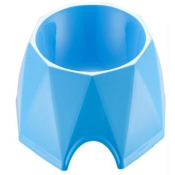 Diamond Shape Pet Bowl (M) 19.6*19.6*6Cm-Blue - Petsclub