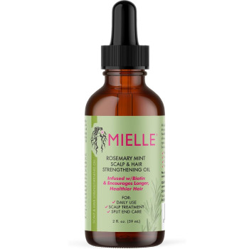 Mielle Rosemary Mint Scalp & Hair Strengthening Oil With Biotin and Essential Oils Nourishing Treatment for Split Ends and Dry Scalp for All Hair Types 59ml