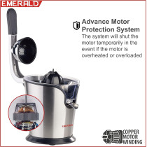 Emerald Citrus Juicer Pro With Aluminium Handle & Stainless Steel Filter For Seeds Ek719Cg