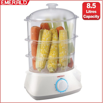 Emerald 900Watts 10 Litres Capacity, 3 Tiers/Levels Food Steamer Ea7403Fs.