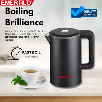 Emerald Cordless Electric Kettle, 2200W Power, 1.7L, With Auto Shut, 360-Degree Cord Design, Perfect For Warm Beverages, Ek781Kg.