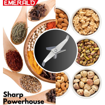 Emerald 300 Grams, Stainless Steel Large Raw Coffee & Spices Grinder.700W, Ek794Cg (Black)