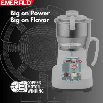 Emerald 300 Grams, Stainless Steel Large Raw Coffee & Spices Grinder.700W, Ek794Cg (Black)