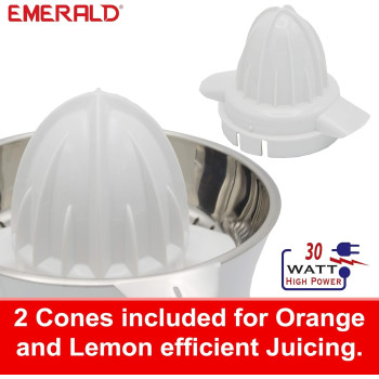 Emerald Vitamin Citrus Juicer. Bpa Free, 2 Cones, Dual Direction.