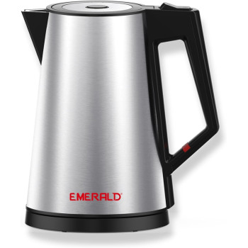 Emerald Cordless Electric Kettle, 2200W Power, 1.7L, With Auto Shut, 360-Degree Cord Design, Perfect For Warm Beverages, Ek780Kg (Black)