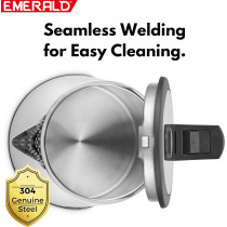 Emerald Cordless Electric Kettle, 2200W Power, 1.7L, With Auto Shut, 360-Degree Cord Design, Perfect For Warm Beverages, Ek780Kg (Black)