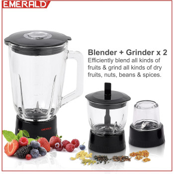Emerald Master Juicer Quatro 4In1 (Juicer+Blender+Dry Grinder+Wet Grinder) 1000 Watts, Ek710Mjq