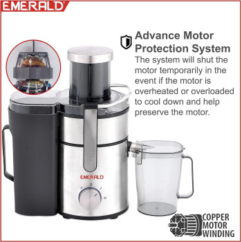 Emerald Master Juicer Quatro 4In1 (Juicer+Blender+Dry Grinder+Wet Grinder) 1000 Watts, Ek710Mjq