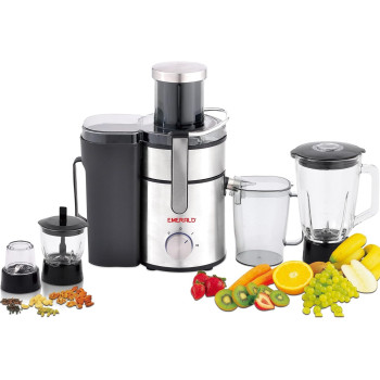Emerald Master Juicer Quatro 4In1 (Juicer+Blender+Dry Grinder+Wet Grinder) 1000 Watts, Ek710Mjq
