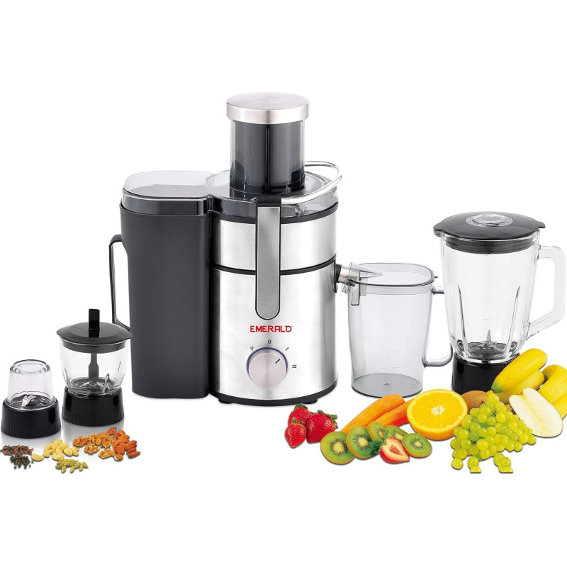 Emerald Master Juicer Quatro 4In1 (Juicer+Blender+Dry Grinder+Wet Grinder) 1000 Watts, Ek710Mjq