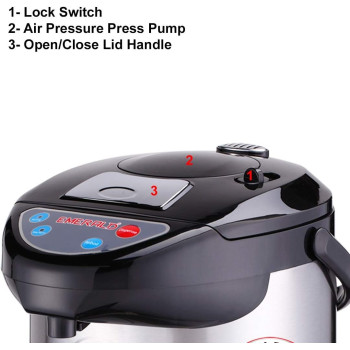 EMERALD 5 & 6 Litres Hot Water Dispenser Thermo Pot With Re-Boil, Keep Warm Function. 750 Watts (6 Litres)