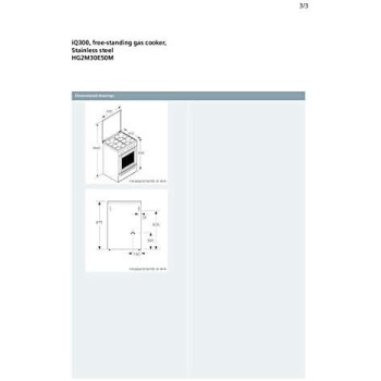 Siemens 60X60 Cm Gas Cooker Hg2M30E50M, 1 Year Warranty