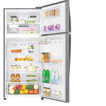 LG Top Mount 438 Liters Refrigerator, Platinum Silver Color, Smart Inverter Compressor, 10 Years Warranty on Compressor, GR-C619HLCL